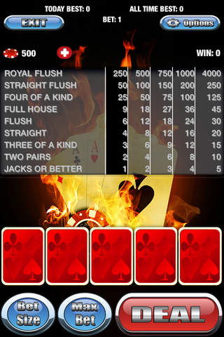 `` A Aces On Fire Max Bet Double Double Bonus Video Poker screenshot 3