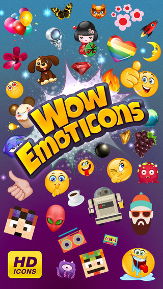 Wow Emoticons - Best new and Amazing Emoji stickers works with all popular messaging chat apps