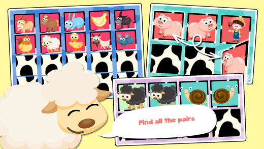 【免費遊戲App】Play with Farm Animals Cartoon Memo Game for toddlers and preschoolers-APP點子