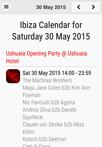 Ibiza Calendar screenshot 3