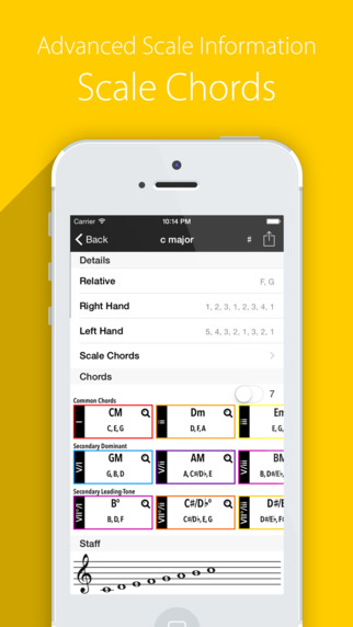 【免費音樂App】Piano Companion PRO - chords and scales dictionary with staff, chord progression and circle of fifths-APP點子