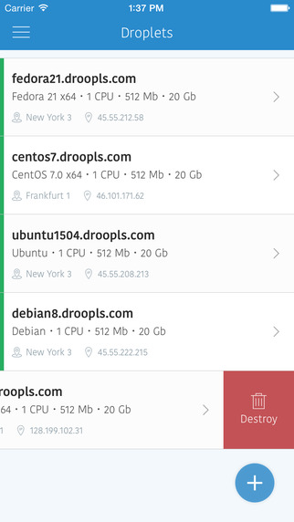 Droopls - full-featured control panel for DigitalOcean