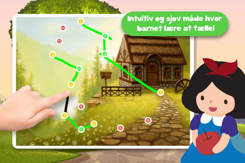 Free Kids Puzzle Teach me Tracing & Counting with Snow White and the 7 dwarfs: Draw your own prince, princess or huntsman and experience a magical fairy tale screenshot 4