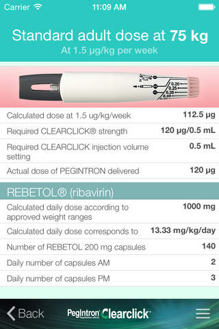 Pegatron Dosage Calculator screenshot 2