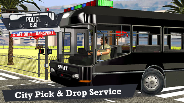 Police Bus Staff Duty Transport 3D - New York City Police Department Pick Drop Simulator