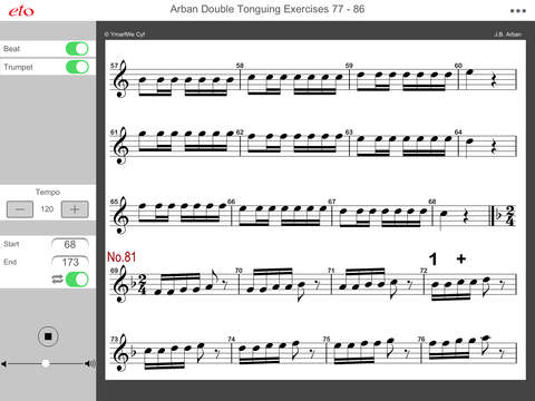 Arban Double Tonguing Exercises 77 - 86; Trumpet Cornet Practice