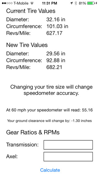 【免費工具App】Tyre Size Calculator-APP點子