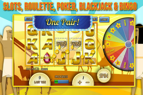 Great Egyptian Casino with Slots, Blackjack, Poker and More! screenshot 2