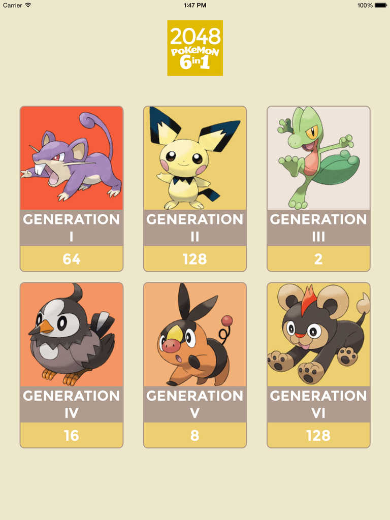 App Shopper 2048 Pokemon All Generations (Games)