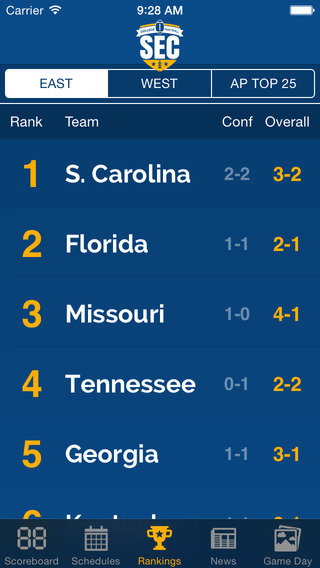 【免費運動App】SEC Football Schedules & Scores-APP點子