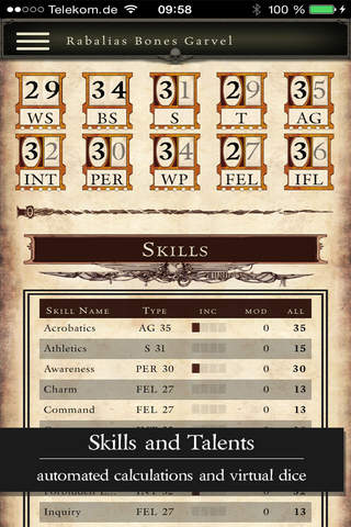 Dark Heresy: Digital Character Sheet 2nd Edition screenshot 3