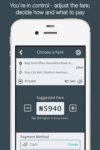 Afro Passenger Taxi App for Africa screenshot 3