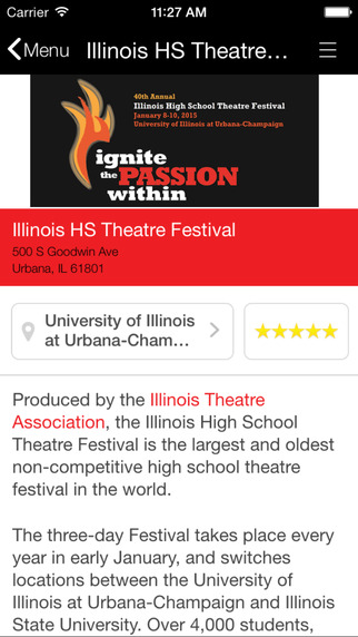 【免費商業App】Illinois HS Theatre Festival-APP點子