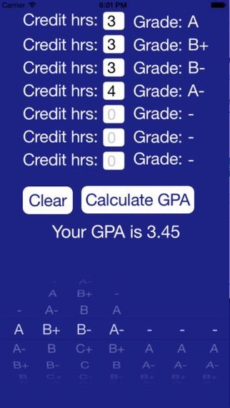 Semester GPA Calculator