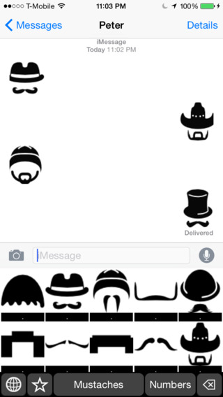 Mustaches Theme Stickers Keyboard: Using Funny Faces Icons to Chat