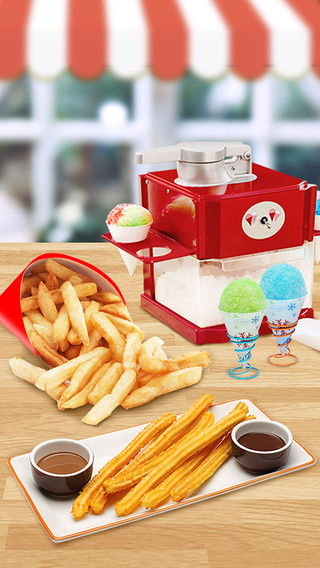 Street Food Chef - Snack Time Cooking Fever Make Snow Cone Churros Fries