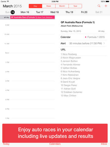 【免費運動App】Formula 2015 Race Calendar (AutoCal)-APP點子