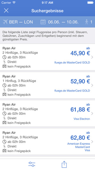 【免費旅遊App】Fluege.de - Finde den billigsten Flug!-APP點子