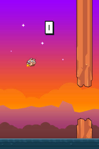 Pink Flappy Pig - Flying Like a Bird screenshot 4