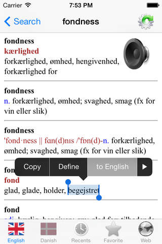 Danish English dictionary - Dansk Engelsk ordbog screenshot 3