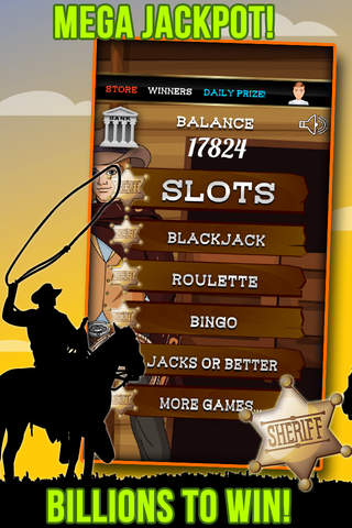 Sheriff Poker Game with Slots, Blackjack and More! screenshot 2
