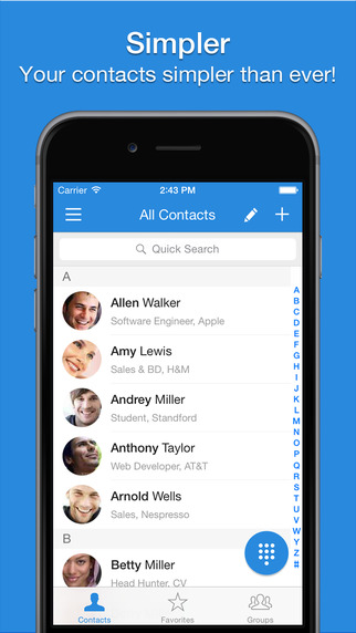 Simpler Contacts - Smart address book manager for iCloud Gmail Yahoo Outlook Contacts