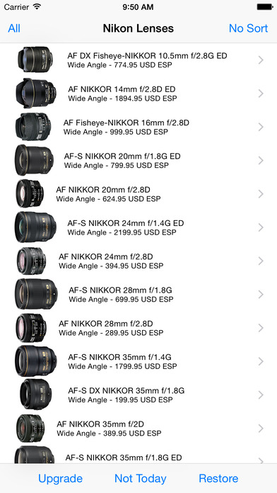 Nikon Lenses on the App Store