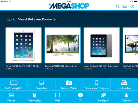 MEGASHOP - App voor o.a. Bol.com en mediamarkt
