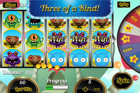 777 Xtreme Lucky Wild Monsters Party Slot-s Machine Casino Fun Craze Free screenshot 3