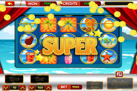 777 Lucky Beach Vacation Paradise Casino - Top Jackpot Slots Machine Games Free screenshot 2