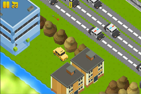 Blocky Traffic Taxi Dash Pro 3D screenshot 2