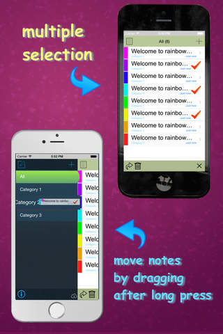rainbow Text : simply text notes, stored & synchronized safely screenshot 2