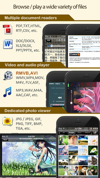 【免費生產應用App】iFileExplorer Pro - Built-in document(Pdf,Word,ppt,els) reader and movie/music(Avi,Mp3) player and unzip/unrar-APP點子