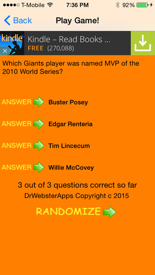 【免費運動App】Schedule and Trivia Game for SF Giants Baseball Fans with TV and Radio Listings.-APP點子