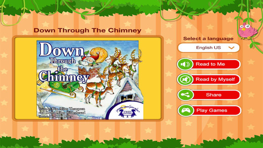 Down Through The Chimney - Read along interactive Christmas eBook in English for children with puzzl