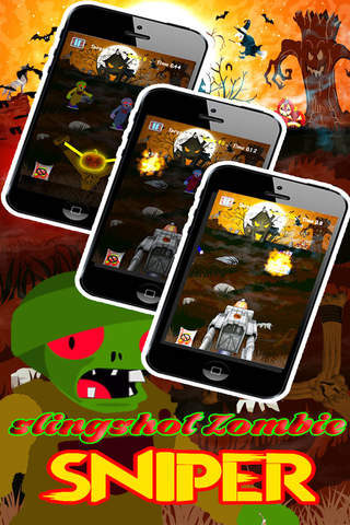Slingshot Zombie Sniper - Shoot and destroy the walking dead on the scary graveyard screenshot 3