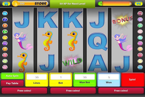 Double Diamond Mermaid Casino Slots Machine screenshot 3