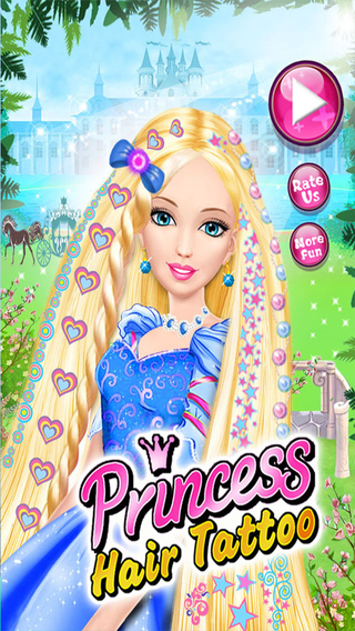 Princess Hair Tattoo Salon - Spa Makeover Game For Girls Kids
