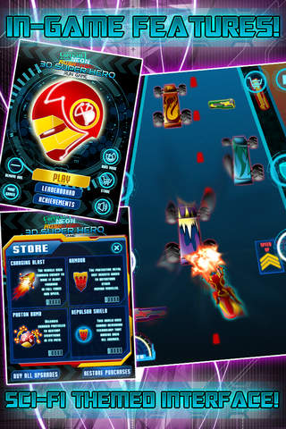 An Official Neon Rush HD FREE - 3D Super Hero Run Game screenshot 3