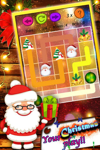 A cute christmas character flow free brain puzzle game:Connect your xmas heroes screenshot 2