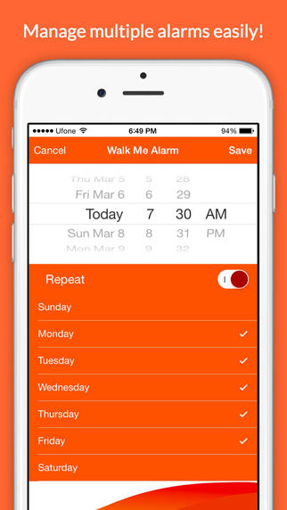 【免費工具App】Walk Me Alarm Clock - Super app that gets you out of bed on time and walks you up with a smart steps counter-APP點子