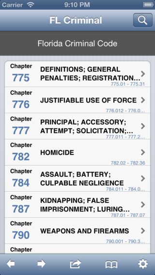 【免費書籍App】FL Criminal Code (Florida Law/Statutes)-APP點子