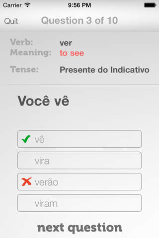 Portuguese Verb Conjugator screenshot 3