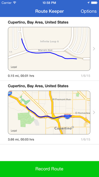 RouteKeeper - record traveled miles routes and location
