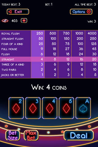 Neon Club Poker screenshot 3