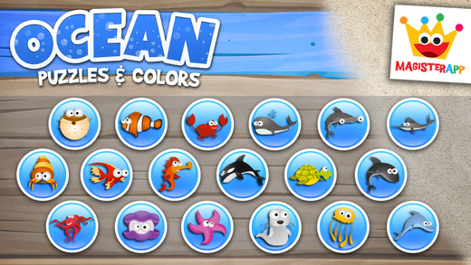 Ocean - Puzzles to Color - Games for Kids