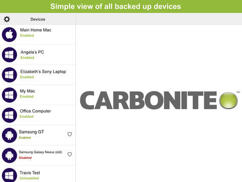 【免費生產應用App】Carbonite Mobile-APP點子