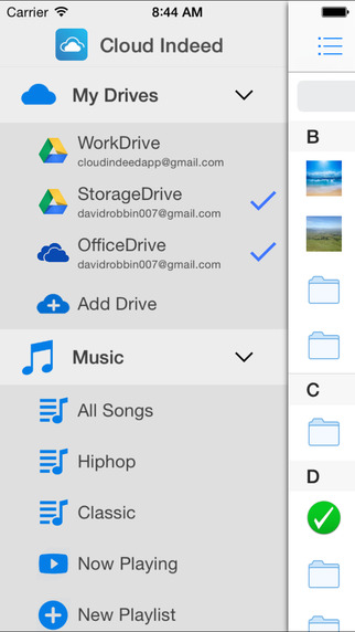 Cloud Indeed Pro - Cloud Manager Music Player for Dropbox Google Drive OneDrive and Box