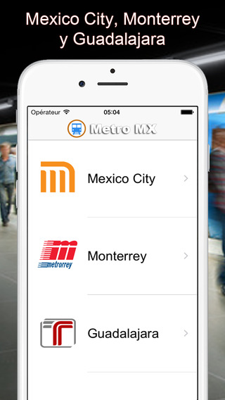 Metro MX offline display Mexico City Montorrey y Guadalajara subway maps