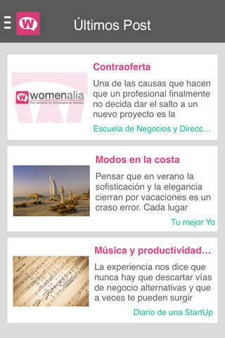 Womenalia - La primera red social mundial de mujeres profesionales screenshot 3